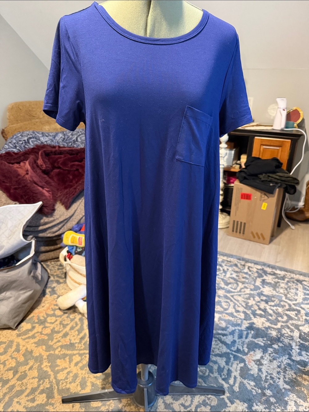 LuLaRoe Carly Pocket Dress - Deep Blue